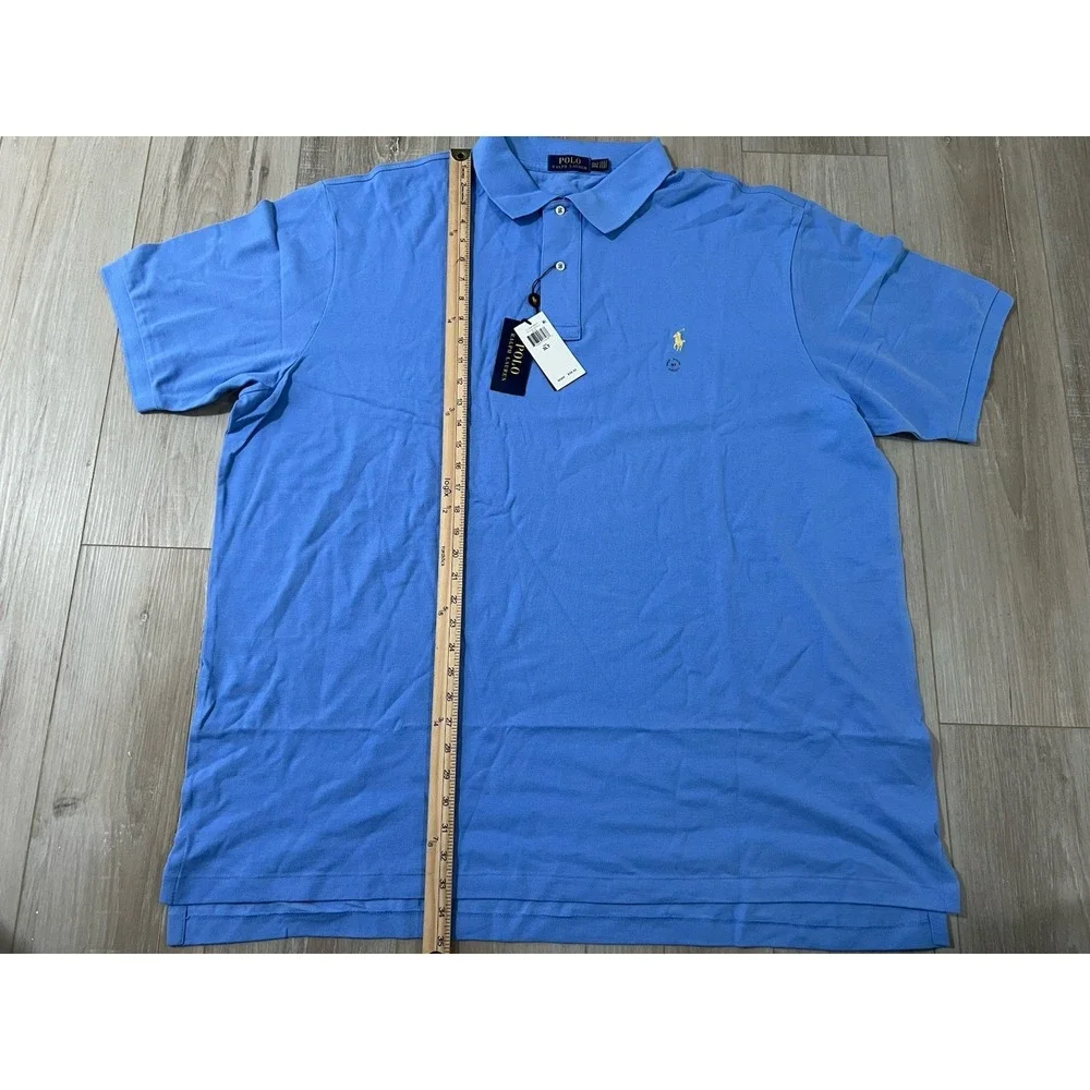 polo ralph lauren men 3XLT Cotton Mesh Polo In Blue